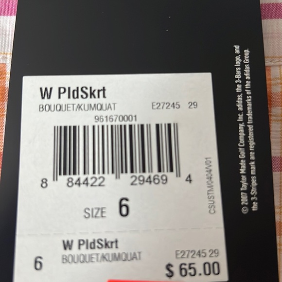 Adidas: plaid Skirt: : size 6 : new with tags! Water and stain resistant - Picture 3 of 4